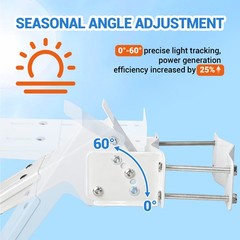 Solar Panel Pole Mount, Fits 0-50W Panels, Angle & Size Adjustable