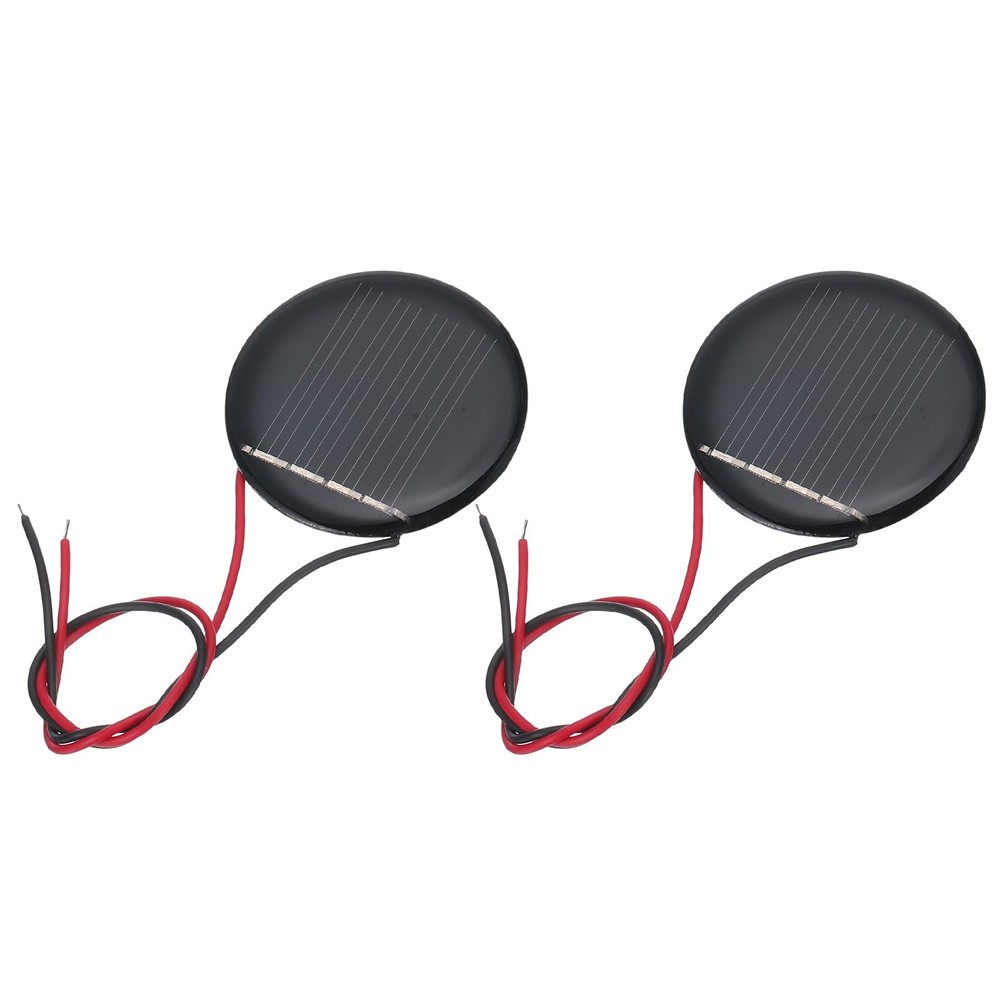 MECCANIXITY 2 Pcs 2V 0.07W 35mA Mini Solar Panels, Small Black