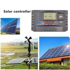 LCD Display MPPT Solar Panel Regulator Charge Controller Auto 12V/24V 100A 2-USB