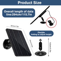 10W 5V Solar Panel Type-C Port for Outdoor Security CCTV Camera Waterproof Cam