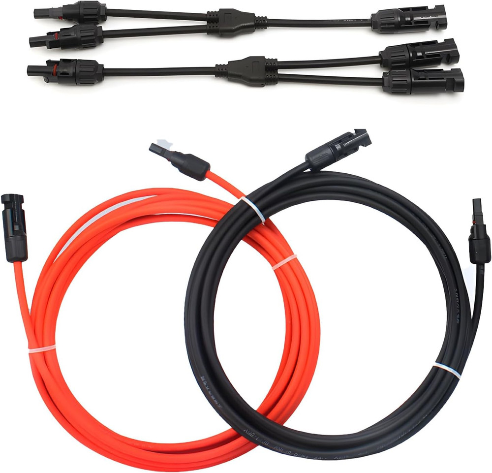 10FT 10AWG Solar Extension Cable with Male and Female Connectors, Solar Y