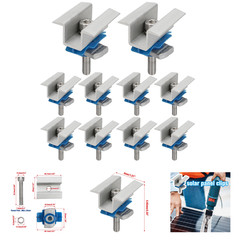 10 Pcs Adjustable Solar Panel Mounting Brackets Aluminum Support Clips for Roof