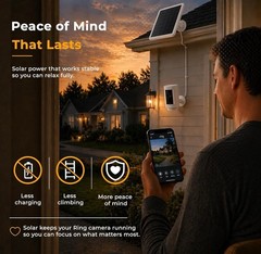 Solar Panel for Ring Camera, 3-Pack Solar Panel Charger Compatible with Ring