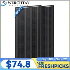 100W Watt Solar Panel Mono Black 2Pack 12V/24V for Sunshed RV Home Boat Off-Grid