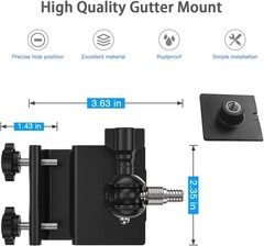 Versatile Gutter Mount for Ring and Other Solar Panels – Adjustable Black Design