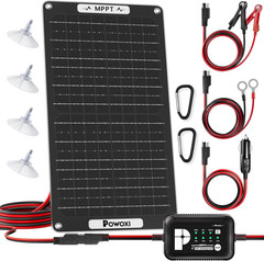 15W Solar Battery Charger: 12V Solar Car Battery Trickle Maintainer – with MPPT