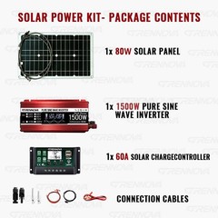 Grennova 1500W Power Solar System Real Pure Sine Capacity 12V To110V/220V Invert