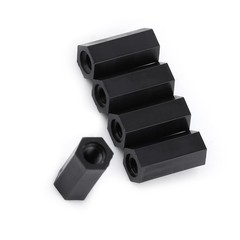100Pcs Black M3x12mm Female Hex Threaded Spacer Standoff