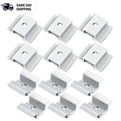 12 Aluminum Solar Panel Mid Clamps – Easy Installation & Stability