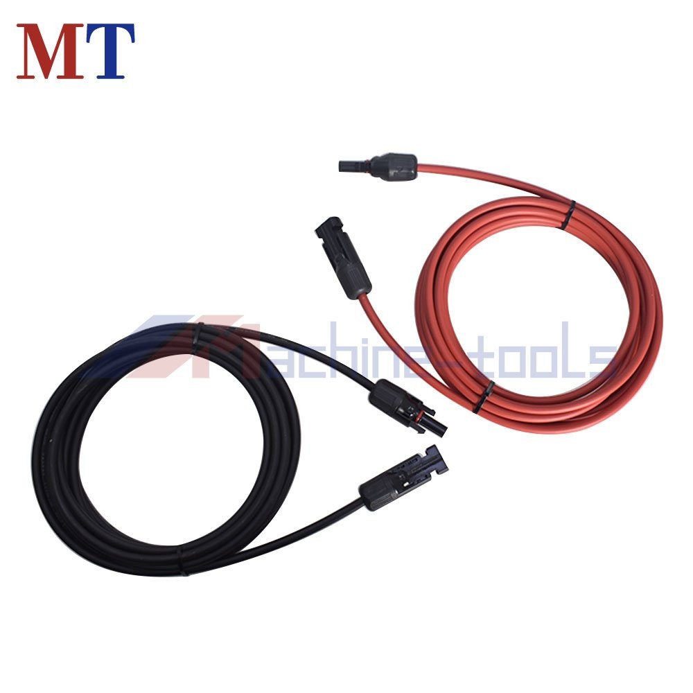 1 Pair 10 FT Black + Red 12 AWG Solar Panel Extension Cable Wire Connector