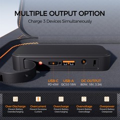 Flashfish 200W Portable Power Station Generator w/ Foldable 60W/18V Solar Panel