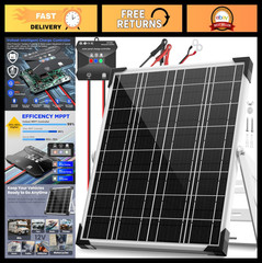 12V Solar Battery Charger Kit – 20W Waterproof Panel with Smart MPPT Controller
