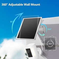 6W Solar Panel for Ring Camera, Solar Charger White – 1Pc (Ring Style)
