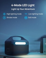 Portable Power Station 192Wh Solar Generator, 2 AC Outlets, USB-C Fast Charge, C