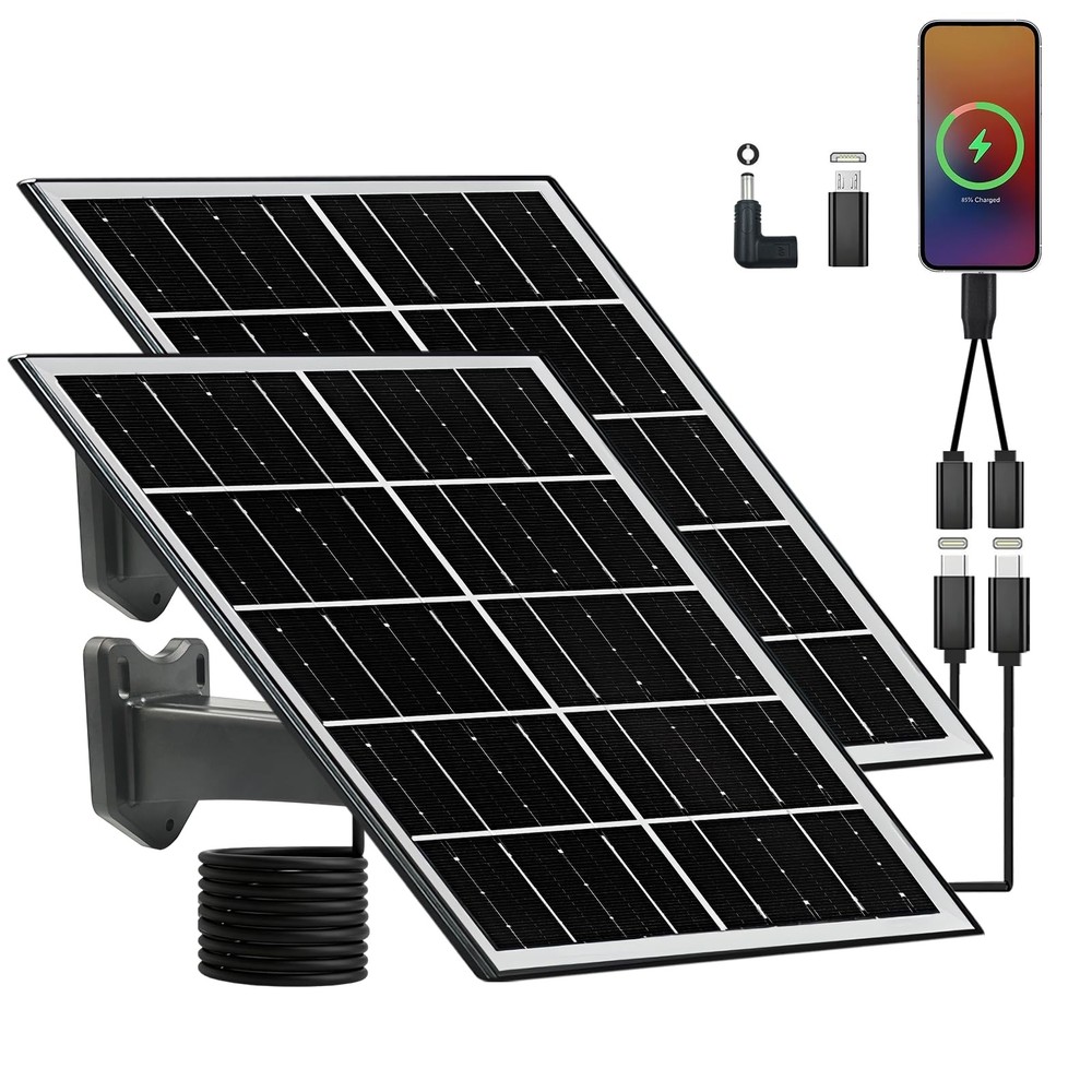 NEWCONNY 5V 16W Solar Panel for Security Camera IP65 Waterproof USB Type-C