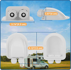 2 Pack of IP68 Waterproof Solar Cable Entry Gland by , Weather Resistant Dual Ca
