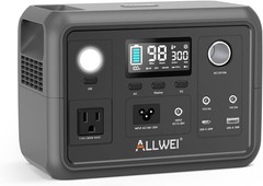 ALLWEI Portable Power Station 300W 256Wh LiFePO4 Battery