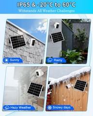 8W Solar Panel for Security Camera, Solar Panel Charger with 5V USBC/Micro/DC…