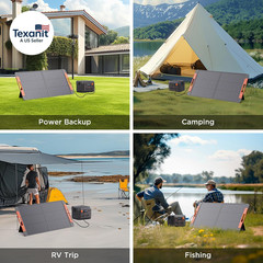 100W Portable Solar Panel with Solar Angle Guide,23.5% Efficiency Foldable Solar