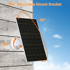 6W Solar Panel for Security Camera Outdoor, 5V USB/USB-C Solar Charger Compat…
