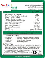 30W 12V Solar Battery Charger Maintainer, Built-In Smart MPPT Charge Controller,