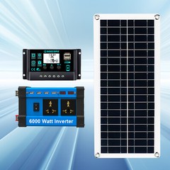 6000W Complete Solar Panel Kit Solar Power Generator 100A Home 220V/110V Syste