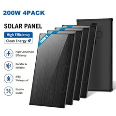 AeternaSol 800W (200W*4) 18V Solar Panel N-Type Mono 18BB Roof RV Boat