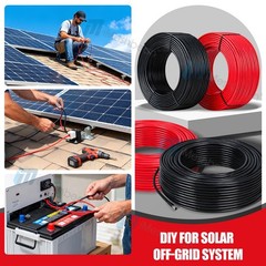 10AWG 200FT Red Solar Panel Extension Cable Female & Male Solar Connectors 6mm²