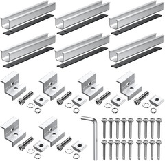 Solar Panel Bracket Kit, 6 Pcs 7.87 in Aluminium Solar Panel Mounting Rail 30Mm/