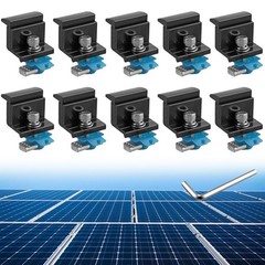 10pcs Adjustable Solar Panel End Clamps for Metal Roofs, RVs, 30-50mm Mounting B