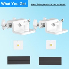 2 Pack Gutter Mount for Ring Solar Panel, 360° Adjustable Universal Mount