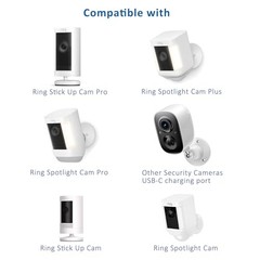 Solar Panel Charger Compatible with Ring Stick Up Cam/Pro,Ring Spotlight 3 Pack