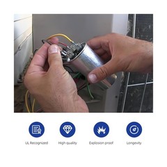 [UL Recognized] FOCSPROD 40+5 uF 40/5 MFD ±6% 370V/440V CBB65 AC Capacitor,