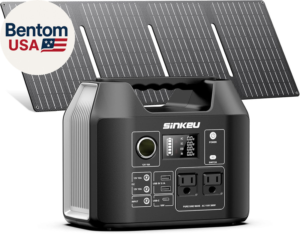 Solar Generator with Panels Included – 300W Portable Power Station with 40W Sola