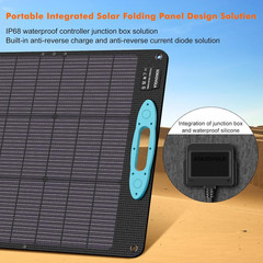 100W Portable Foldable Solar Panel ETFE IP68 Waterproof Charger Power Station RV