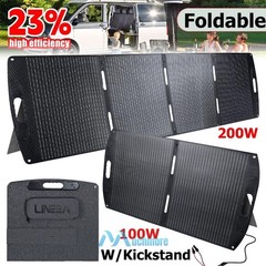100W 200W Portable Foldable Mono Solar Panel Modules for Outdoor Camping – Black