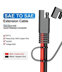 SAE to SAE Quick Disconnect Wire Harness – 10AWG Solar Panel Extension Cable …