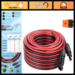 50FT 10AWG Solar Panel XT60i Extension Cable Adapter Connector for Power Station
