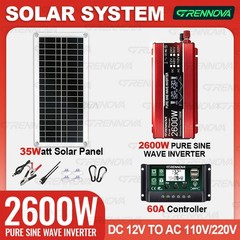 Grennova 2600W Off-Grid Solar Kit 60A MPPT Pure Sine Home RV Power
