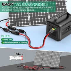 12AWG XT60 Solar Cable 10FT For Portable Power Station Solar Generator Charging