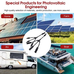 1 Pair 12AWG 1 to 3 Y Branch Solar Wiring Connector Solar Cable for Solar Panel