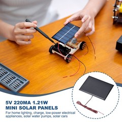5V 1.21W 220mA Mini Solar Panels with Cable, 110 x 80mm