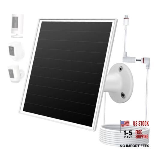 6W Solar Panel for Ring Camera, Solar Charger White – 1Pc (Ring Style)