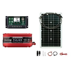2600W Real Power Off-Grid Solar System Pure Sine Complete Kit 80W Panel Real Cap