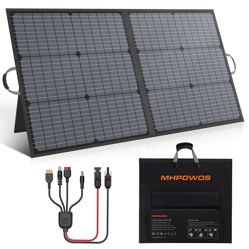110 Watt IP67 Solar Panel Kit Portable Folding Solar Panel Solar Connector Cable