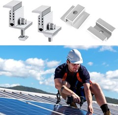 28PCS Solar Panel End Clamps 35-50 mm Adjustable End Panel Clamps Aluminum So…