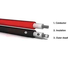 2x 25meter Drum Red and Black Solar Panel PV Cable Wire 6mm² 2 Pairs Connectors