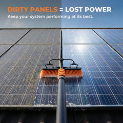 Solar Panel Cleaning Brush with 20 Ft Extension Pole – Water Fed Pole Brush with