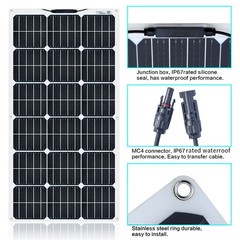 150W Solar Panel 12V Battery Charge RV Marine Rooftop Home Off-Grid Charger