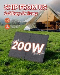 VEVOR 200W Foldable Solar Panel with Frame 23% High-Efficiency Portable Monocry
